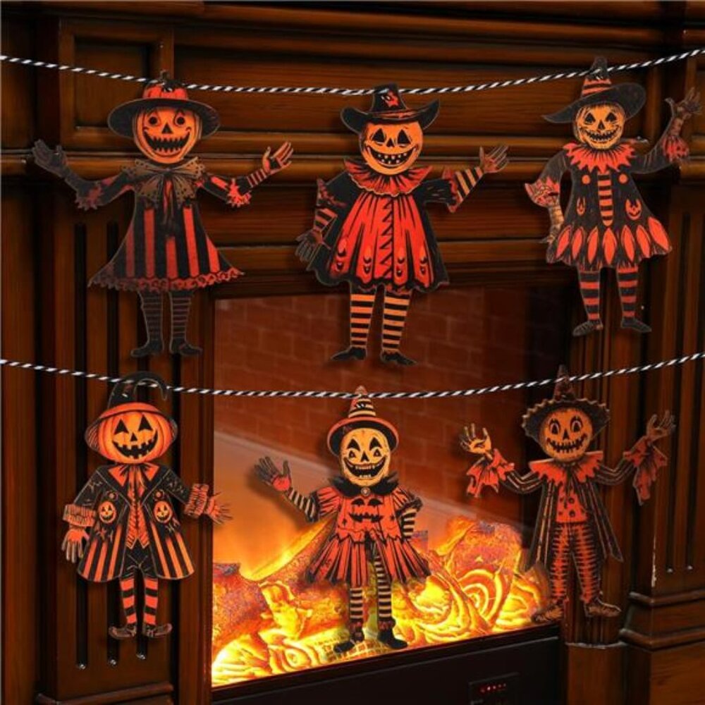 6.56 ft Halloween Decorations Halloween‎ Vintage Garland 7.87 Inch Tall Wooden